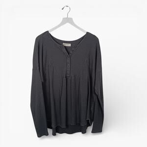 LUCKY BRAND Henley Pullover Tunic Gray - Size XL